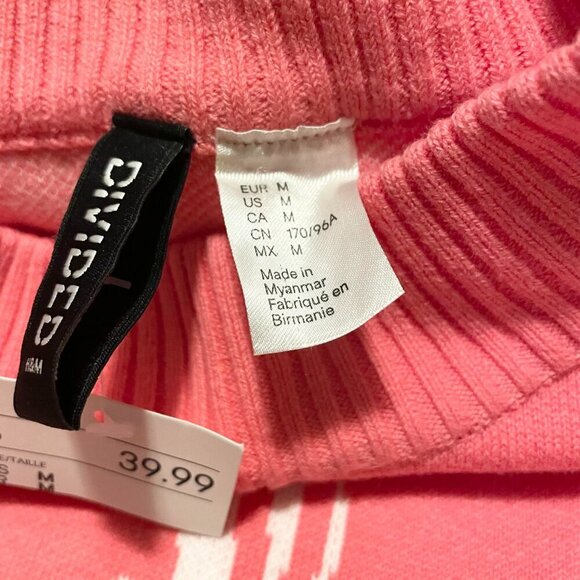 H&M Not Your Baby Pink Knit Sweater Womens Size Medium - Picture 4 of 16